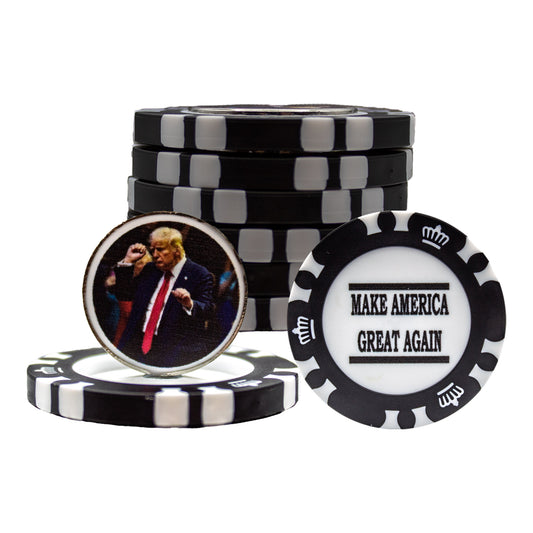 Black Magnetic Poker Chips Trump - Make America Great Again