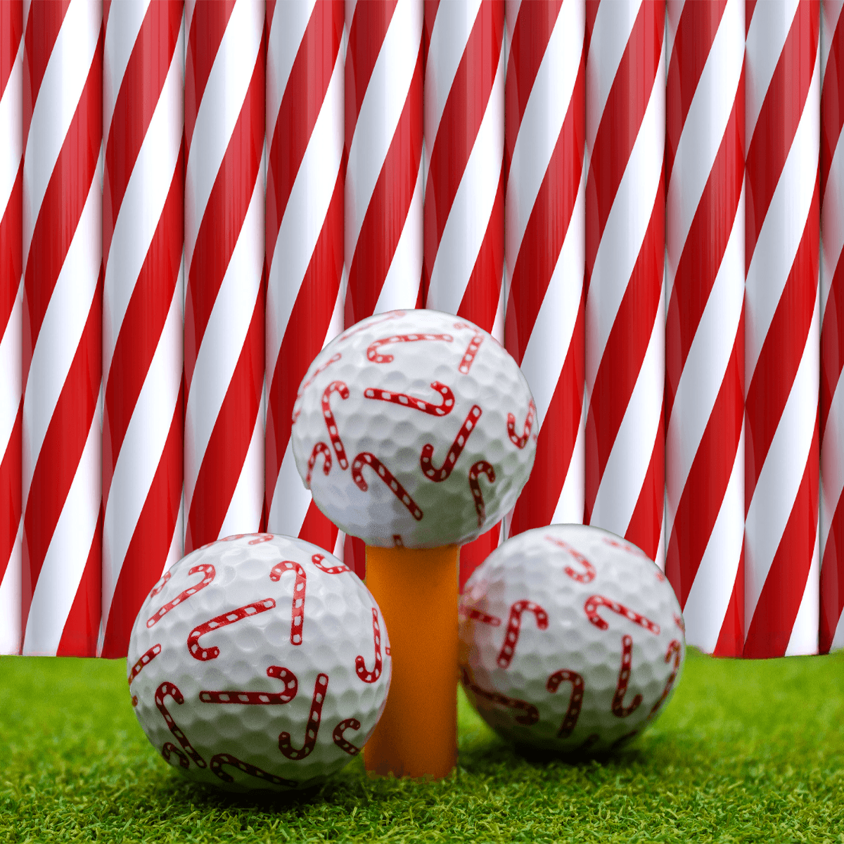 New Novelty Christmas Candy Cane Golf Balls - ReNew Golf Balls