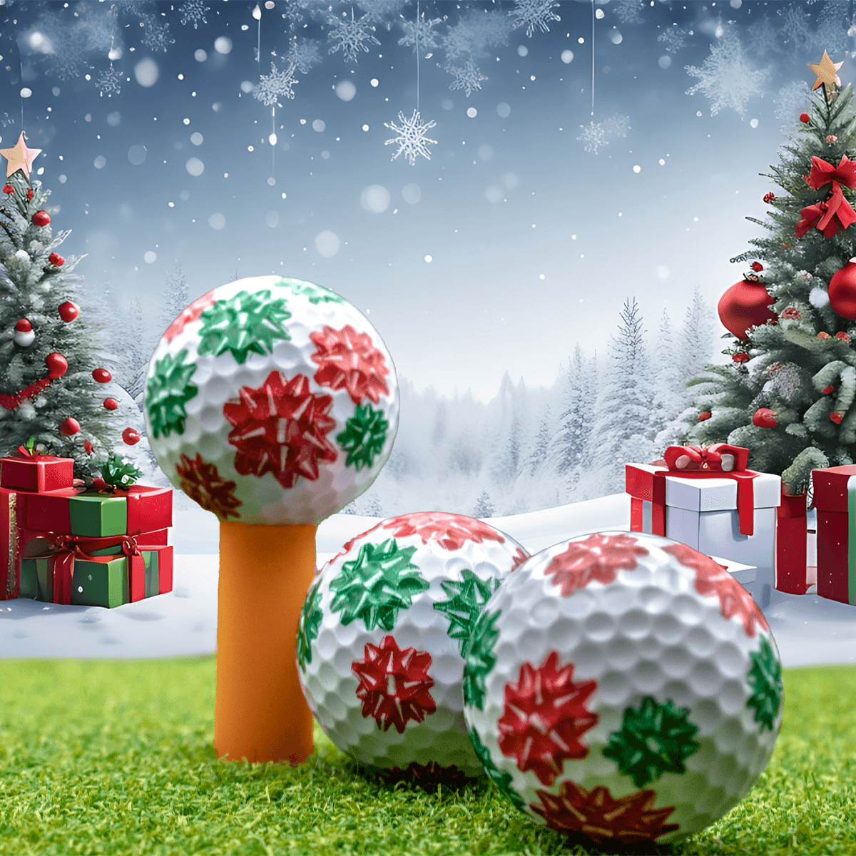 New Novelty Christmas Bows Golf Balls - ReNew Golf Balls