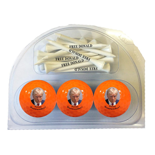 Trump Mugshot Golf Balls and Tees Set - ReNew Golf Balls