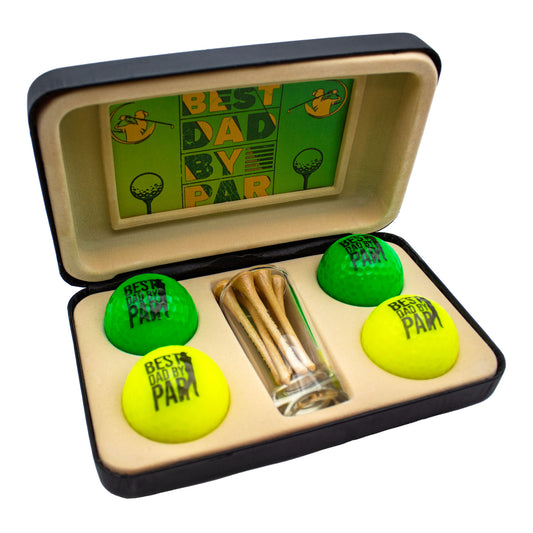 Best Dad By Par Golf Gift Set – Premium Novelty Golf Balls, Tees & Keepsakes