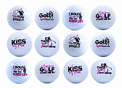 New Novelty Deluxe Golf Like a Girl Mix of Golf Balls - ReNew Golf Balls