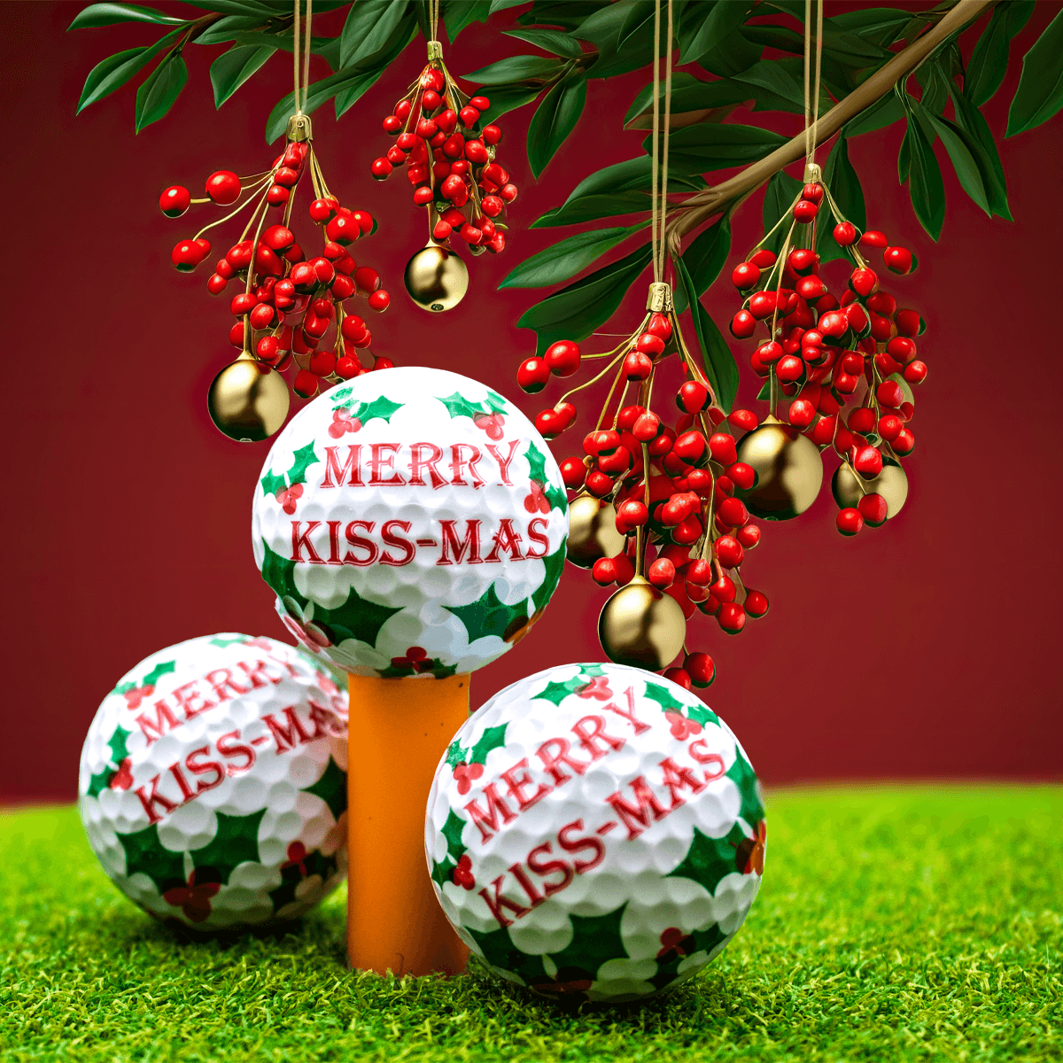 New Novelty Merry Kiss-Mas Golf Balls - ReNew Golf Balls