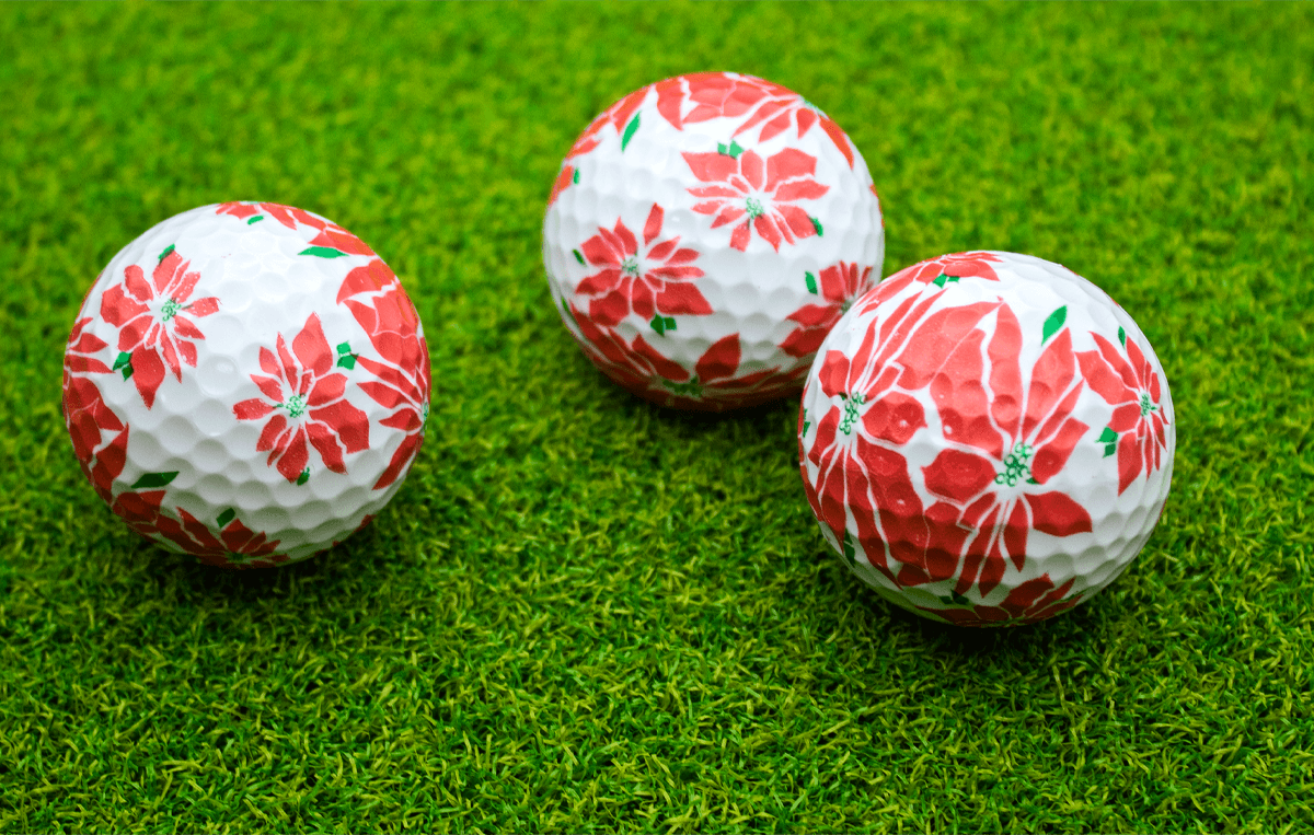 New Novelty Poinsettia Golf Balls - ReNew Golf Balls