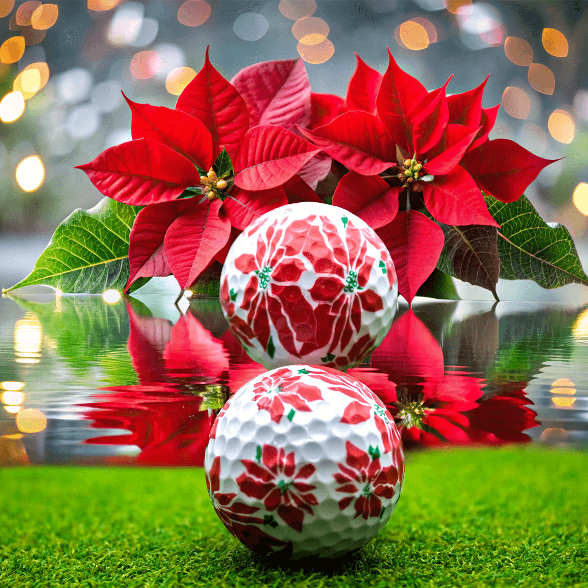 New Novelty Poinsettia Golf Balls - ReNew Golf Balls