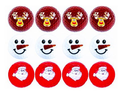 New Novelty Santa and Friends Christmas Mix of Golf Balls