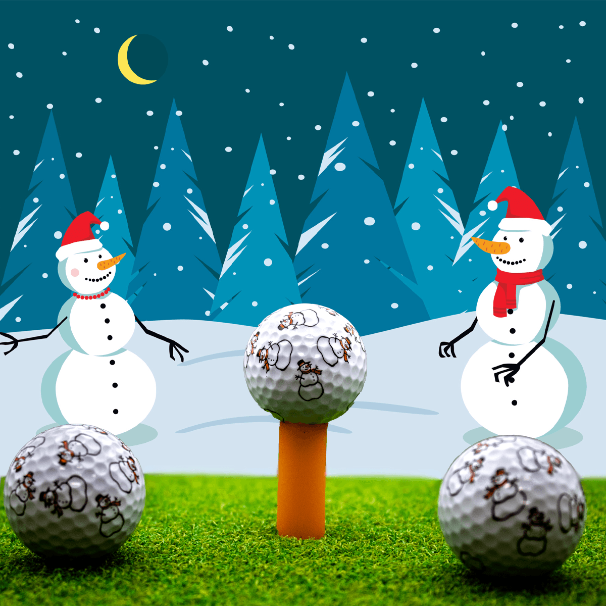 New Novelty Snowmen Golf Balls - ReNew Golf Balls