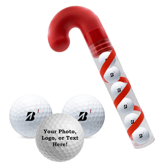 Refurbished Bridgestone Tour B RX Personalized 6 Golf Balls - Candy Cane Packaging