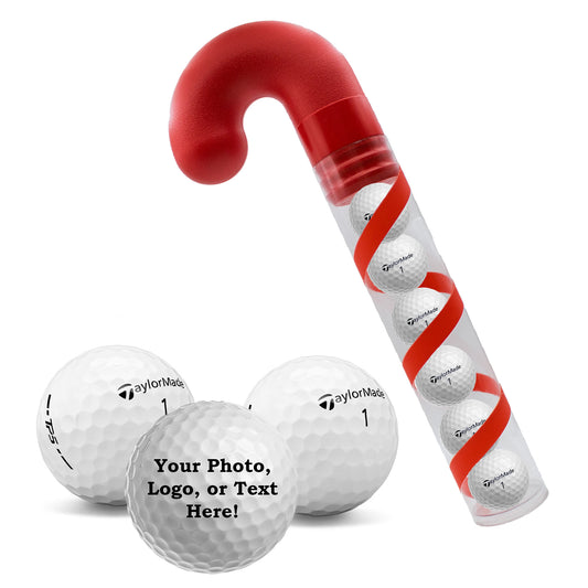 Refurbished TaylorMade TP5 Personalized 6 Golf Balls - Candy Cane Packaging