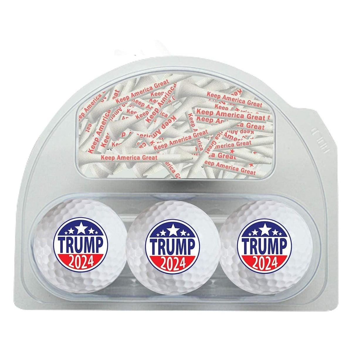 New Novelty Trump 2024 Golf Balls and Tees Set #3 - ReNew Golf Balls