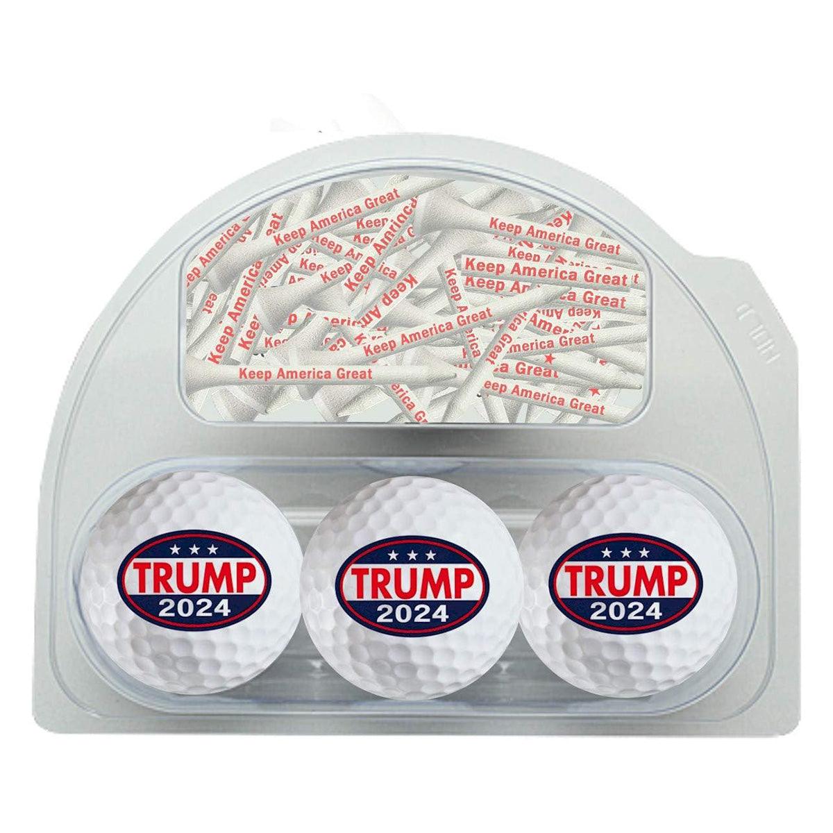 New Novelty Trump 2024 Golf Balls and Tees Set #2 - ReNew Golf Balls