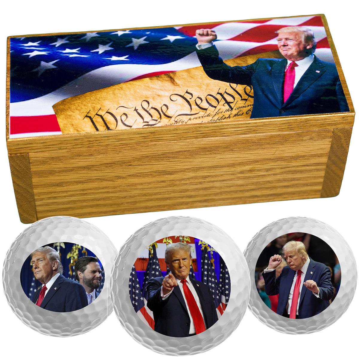 Limited Edition New Novelty Trump - 3 Golf Ball Collector Set - ReNew Golf Balls