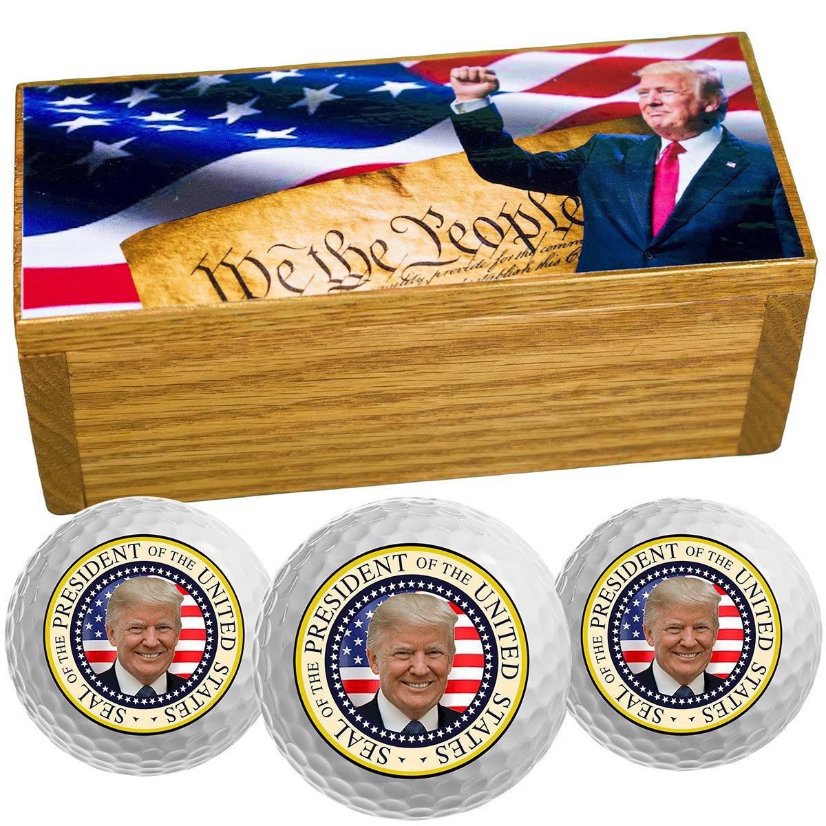 Limited Edition New Novelty Trump - 3 Golf Ball Collector Set - ReNew Golf Balls