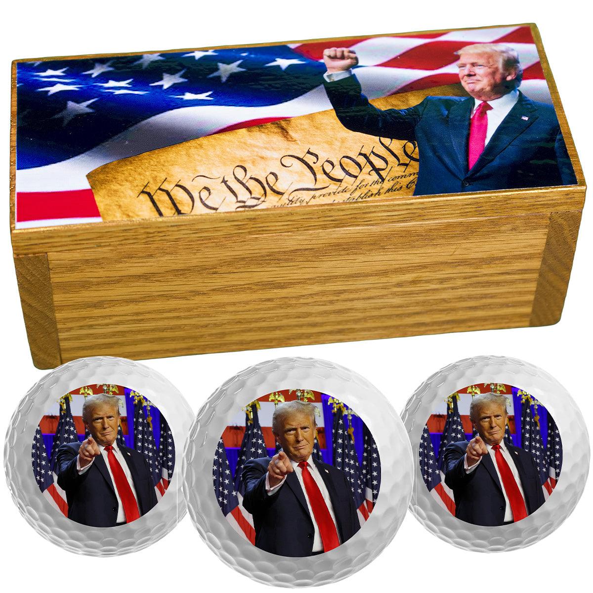 Limited Edition New Novelty Trump - 3 Golf Ball Collector Set - ReNew Golf Balls