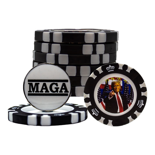 Black Magnetic Poker Chips Trump - Victory Speech