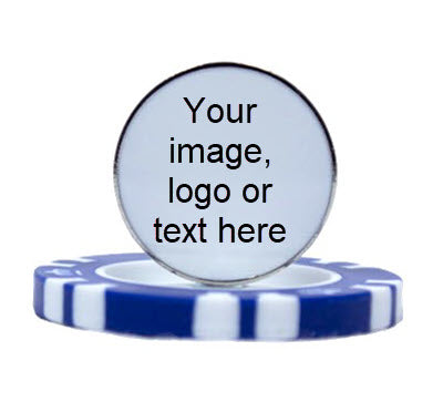 12 Personalized Magnetic Blue Poker Chip Golf Ball Markers - ReNew Golf Balls