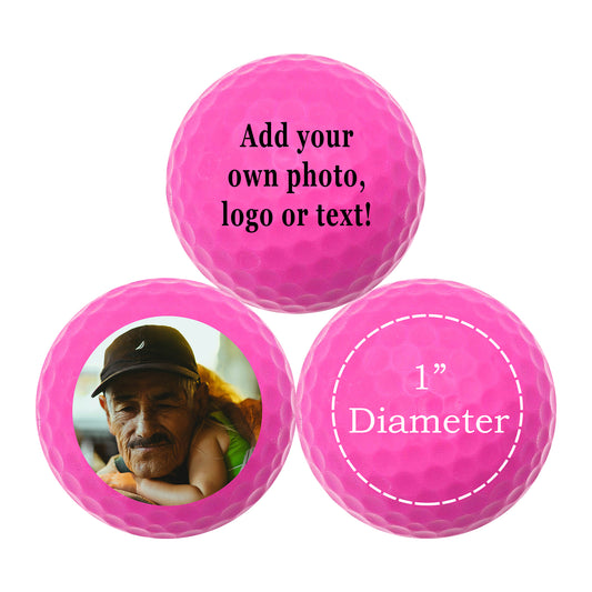 Personalized Hot Pink Golf Balls - New