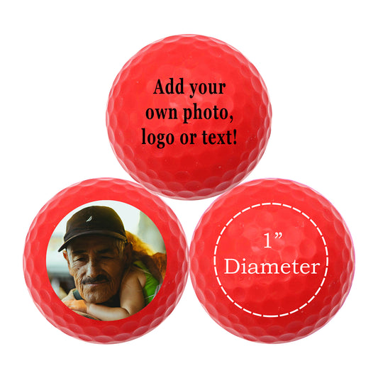 Personalized Red Golf Balls - New