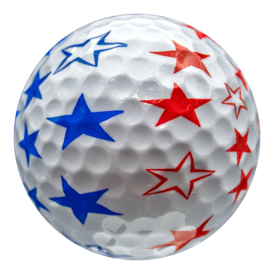 New Novelty Patriotic Red and Blue Stars Golf Balls