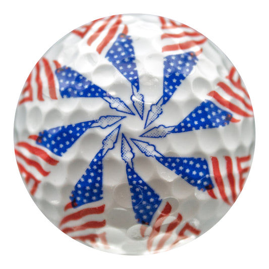 New Novelty Patriotic Stars and Stripes Pinwheel Golf Balls