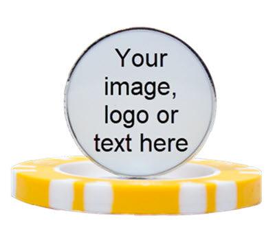 12 Personalized Magnetic Yellow Poker Chip Golf Ball Markers - ReNew Golf Balls