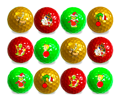 New Novelty Grinch Characters Golf Balls - ReNew Golf Balls