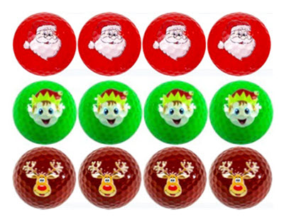 New Novelty Santa's Helpers Christmas Mix of Golf Balls
