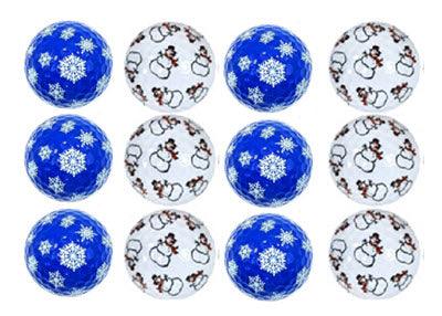 New Novelty Christmas Snowmen and Snowflakes Mix of Golf Balls - ReNew Golf Balls