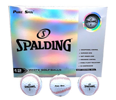 New Spalding Pure Spin Baseball Golf Balls